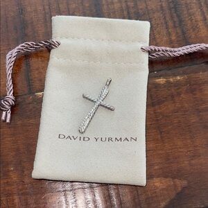David Yurman Twisted Silver Cross Necklace